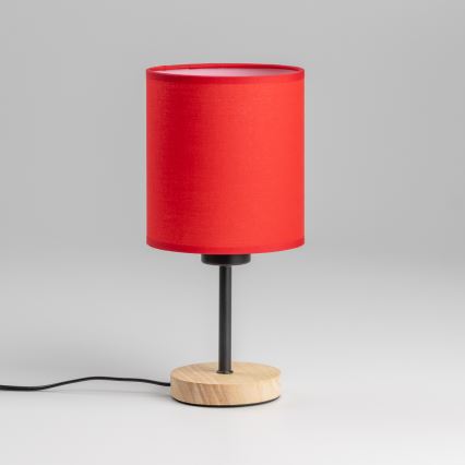 Brilagi - Bordslampa NUBILA WOOD 1xE27/25W/230V ek/röd