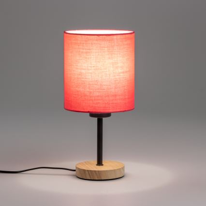 Brilagi - Bordslampa NUBILA WOOD 1xE27/25W/230V ek/rosa