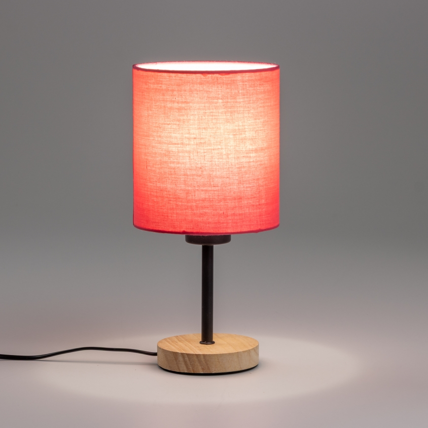 Brilagi - Bordslampa NUBILA WOOD 1xE27/25W/230V ek/rosa