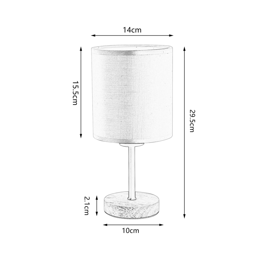 Brilagi - Bordslampa NUBILA WOOD 1xE27/25W/230V ek/svart/grädde