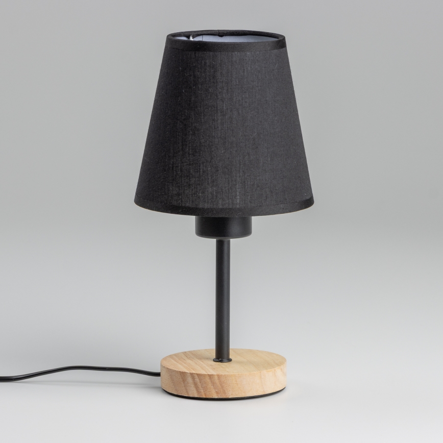 Brilagi - Bordslampa NUBILA WOOD 1xE27/25W/230V ek/svart