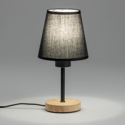 Brilagi - Bordslampa NUBILA WOOD 1xE27/25W/230V ek/svart