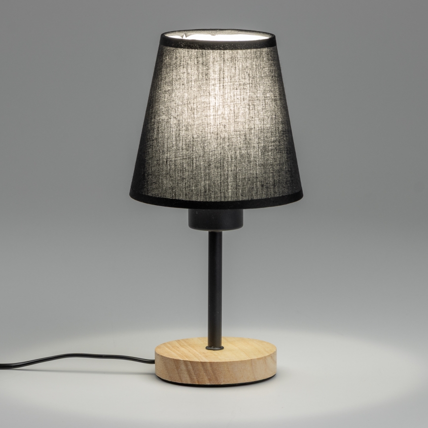 Brilagi - Bordslampa NUBILA WOOD 1xE27/25W/230V ek/svart