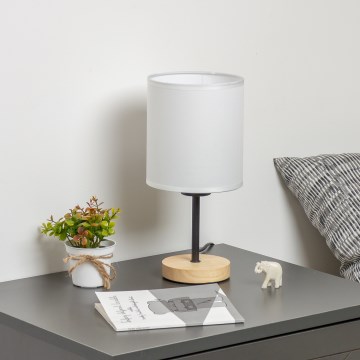 Brilagi - Bordslampa NUBILA WOOD 1xE27/25W/230V ek/vit