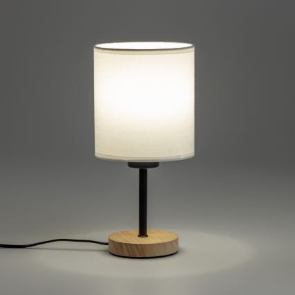 Brilagi - Bordslampa NUBILA WOOD 1xE27/25W/230V ek/vit