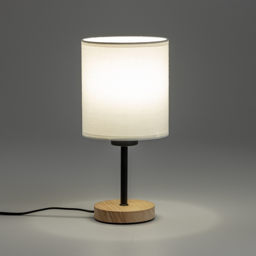 Brilagi - Bordslampa NUBILA WOOD 1xE27/25W/230V ek/vit