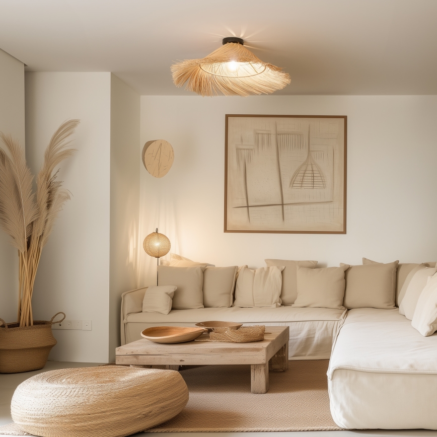 Brilagi - CERIA BOHO LED ytmonterad taklampa, 1x E27 (max 40 W), 230 V, Ø 100 cm, rattan