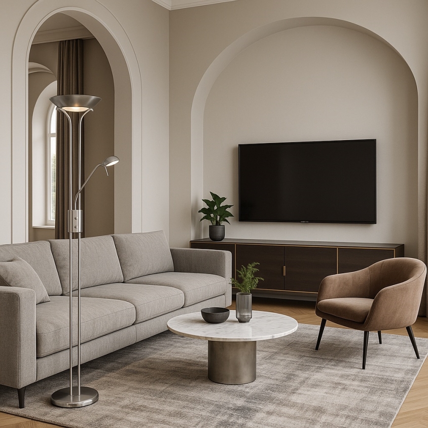 Brilagi - Dimmbar golvlampa SCARLETT 1xR7s/230W/230V + 1xG9/40W mattkrom