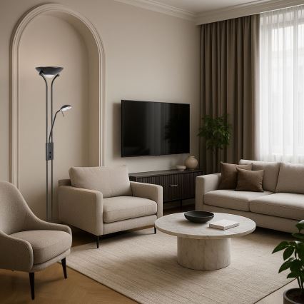 Brilagi - Dimbar golvlampa SCARLETT 1xR7s/230W/230V + 1xG9/40W svart