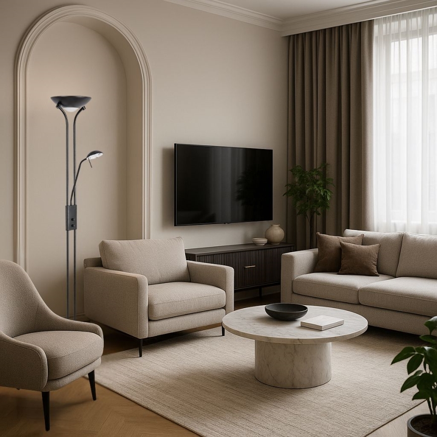 Brilagi - Dimbar golvlampa SCARLETT 1xR7s/230W/230V + 1xG9/40W svart