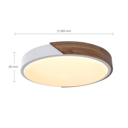 Brilagi - LED dimbar taklampa PILANA LED/48W/230V ek/vit Ø 40 cm + fjärrkontroll