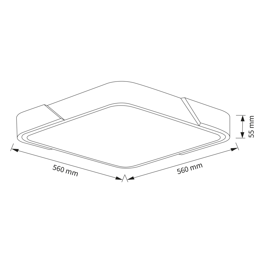 Brilagi - Dimbar LED-takarmatur PILANA LED/60W/230V 3000-6500K ek/svart 56x56 cm + fjärrkontroll