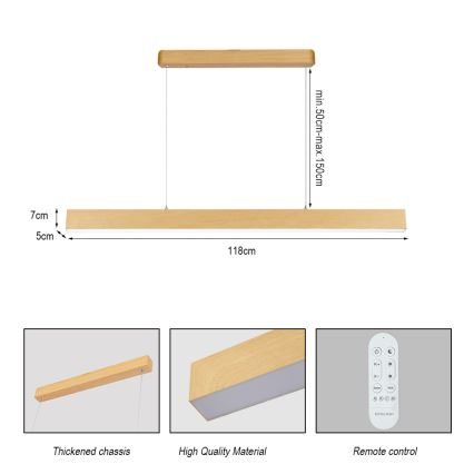 Brilagi - dimbar LED-taklampa SLEEKLINE SMART LED/40W/230V Wi‑Fi Tuya ekdekor + fjärrkontroll