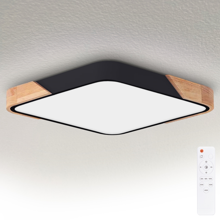 Brilagi - Dimbar LED-takarmatur PILANA LED/60W/230V 3000-6500K ek/svart 56x56 cm + fjärrkontroll