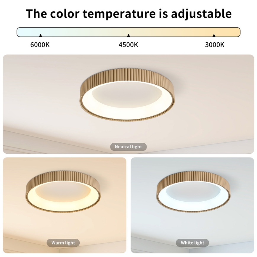 Brilagi - Dimbart LED-taklampa FALCON MODERN LED/30W/230V 3000–6500K Ø 40 cm beige + fjärrkontroll