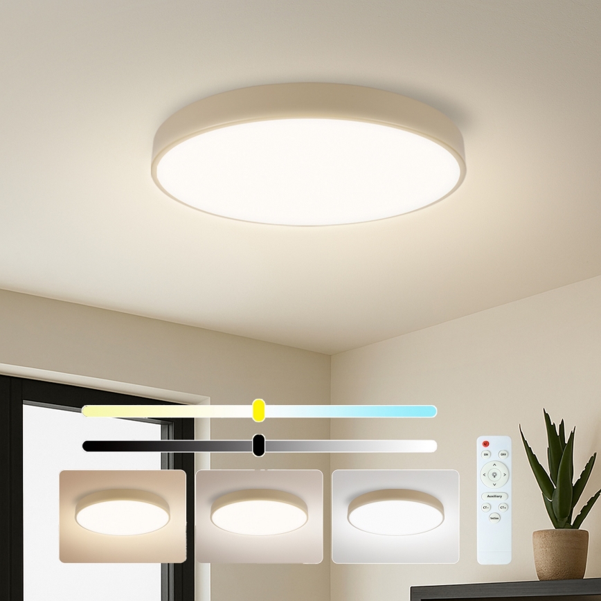 Brilagi - Dimbar LED-taklampa POOL LED/60W/230V 3000-6000K Ø 50 cm beige + fjärrkontroll