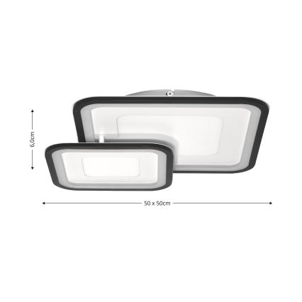 Brilagi - Dimbart LED-takarmatur TANDORA LED/49W/230V 50x50 cm 3000-6000K + fjärrkontroll