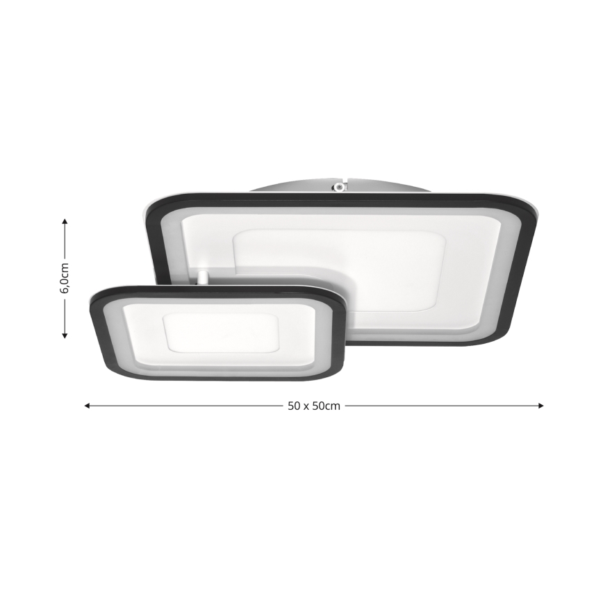 Brilagi - Dimbart LED-takarmatur TANDORA LED/49W/230V 50x50 cm 3000-6000K + fjärrkontroll