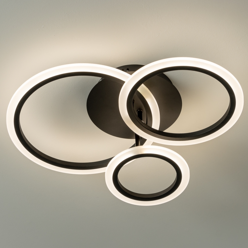 Brilagi - Dimbar LED ytmonterad ljuskrona ORBITS LED/40W/230V 3000-6500K svart + fjärrkontroll