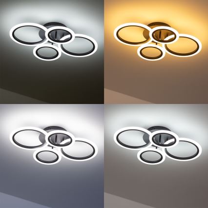 Brilagi - Dimbar LED ytmonterad ljuskrona ORBITS LED/50W/230V 3000-6500K + fjärrkontroll