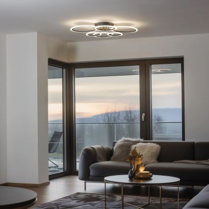 Brilagi - Dimbar LED ytmonterad ljuskrona ORBITS LED/85W/230V 3000-6500K antracit + fjärrkontroll
