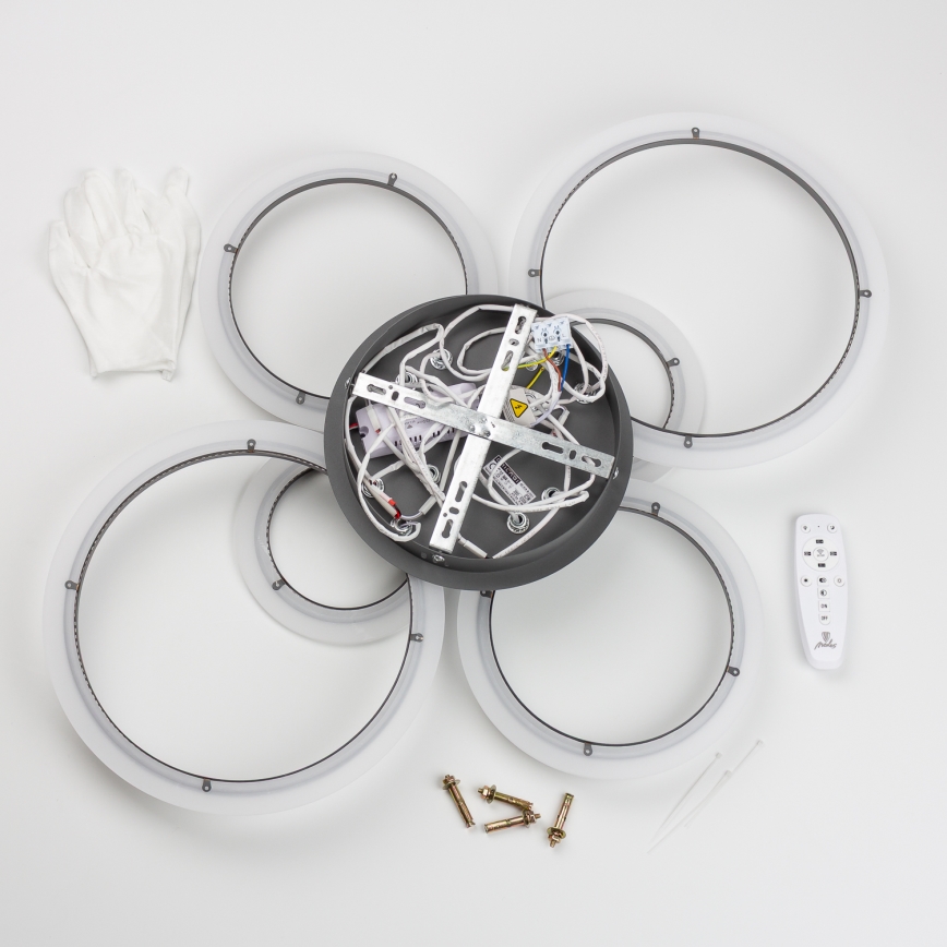 Brilagi - Dimbar LED ytmonterad ljuskrona ORBITS LED/85W/230V 3000-6500K antracit + fjärrkontroll