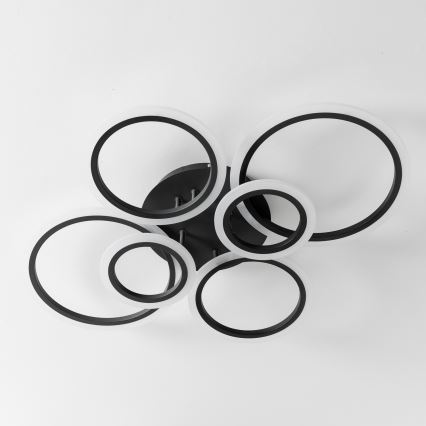 Brilagi - Dimbar LED ytmonterad ljuskrona ORBITS LED/85W/230V 3000-6500K svart + fjärrkontroll