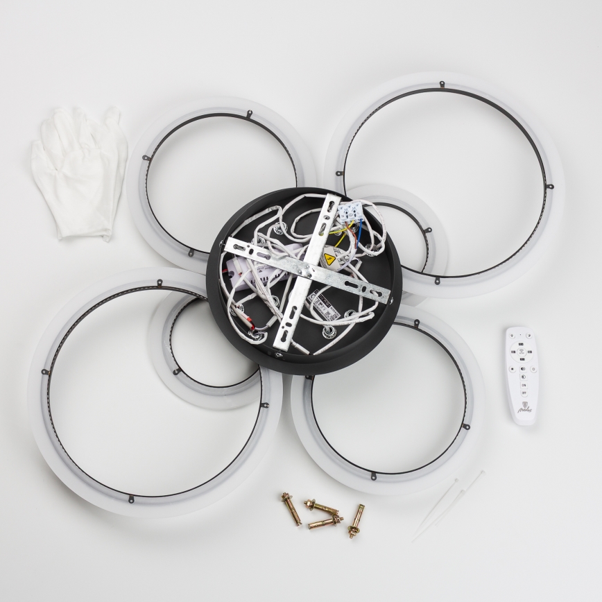 Brilagi - Dimbar LED ytmonterad ljuskrona ORBITS LED/85W/230V 3000-6500K svart + fjärrkontroll