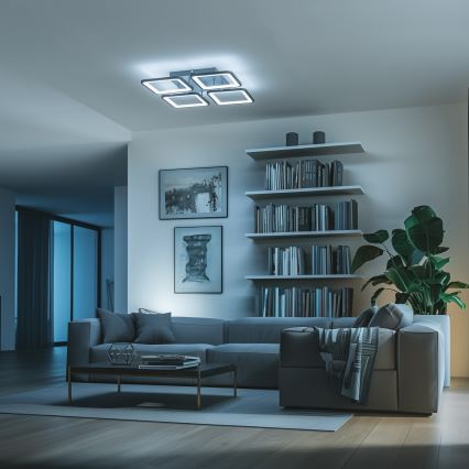 Brilagi - Dimbar LED ytmonterad ljuskrona SQUARED LED/85W/230V 3000-6500K + fjärrkontroll