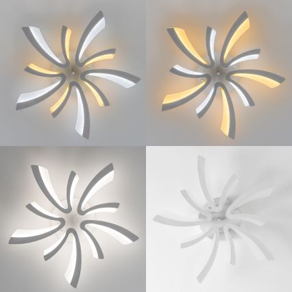 Brilagi - Dimbar LED ytmonterad ljuskrona TWIST LED/55W/230V 3000-6500K vit + fjärrkontroll