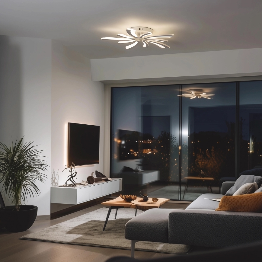 Brilagi - Dimbar LED ytmonterad ljuskrona TWIST LED/55W/230V 3000-6500K vit + fjärrkontroll