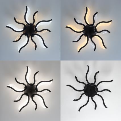 Brilagi - Dimbar LED ytmonterad ljuskrona TWIST LED/65W/230V 3000-6500K svart + fjärrkontroll