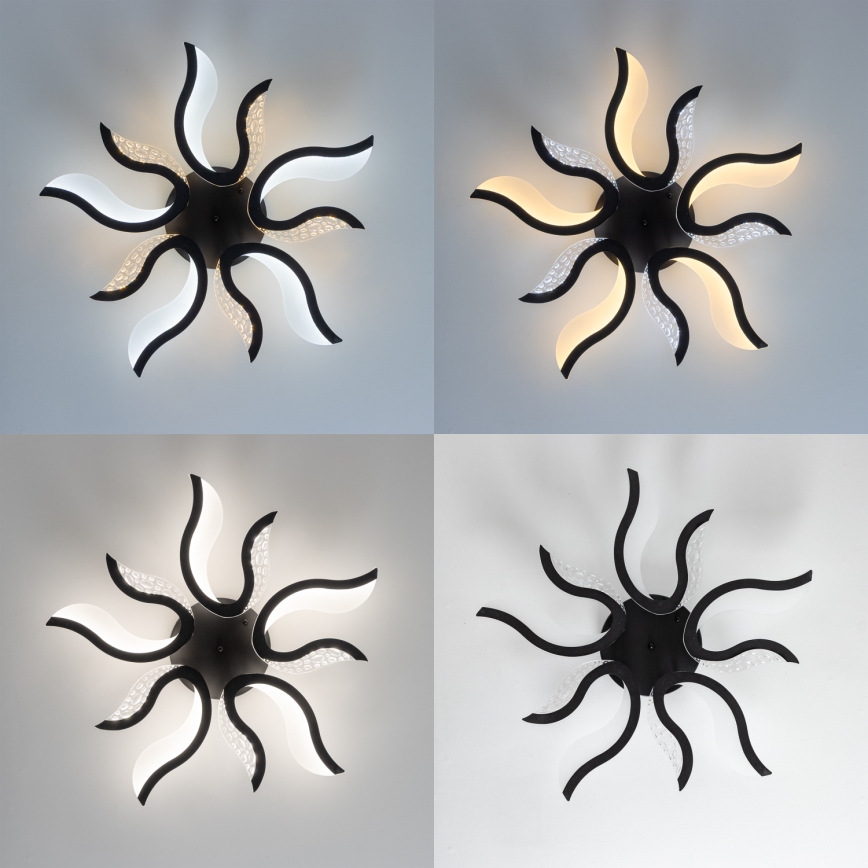 Brilagi - Dimbar LED ytmonterad ljuskrona TWIST LED/65W/230V 3000-6500K svart + fjärrkontroll
