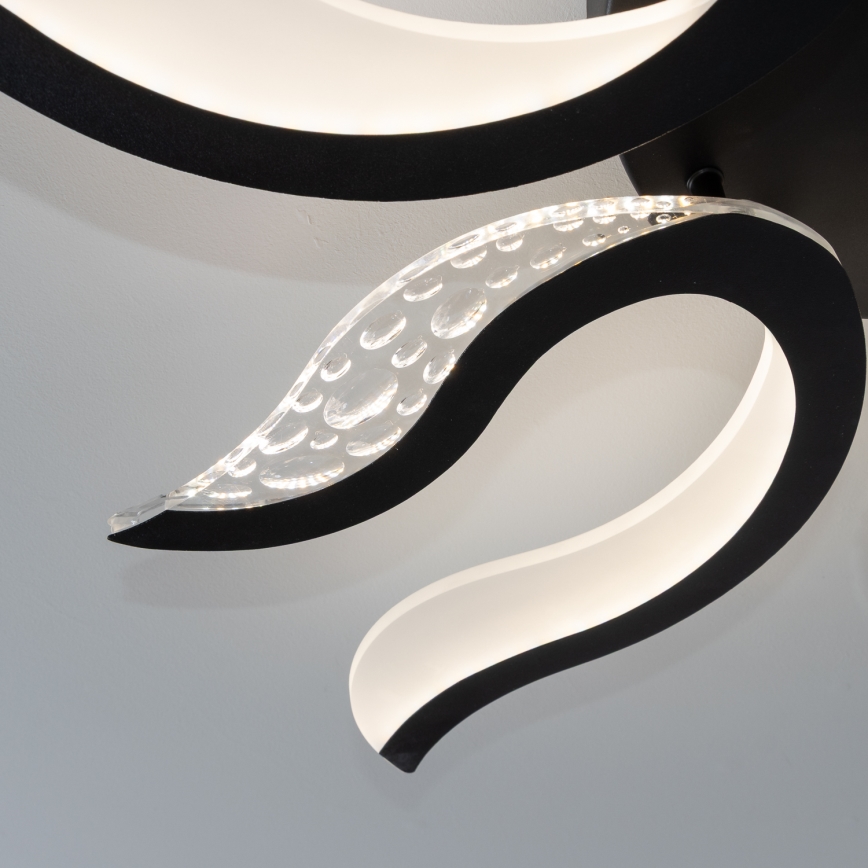 Brilagi - Dimbar LED ytmonterad ljuskrona TWIST LED/65W/230V 3000-6500K svart + fjärrkontroll