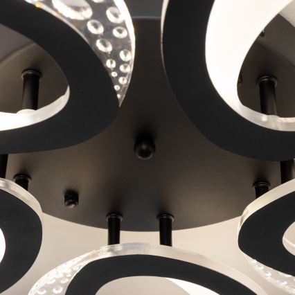 Brilagi - Dimbar LED ytmonterad ljuskrona TWIST LED/65W/230V 3000-6500K svart + fjärrkontroll
