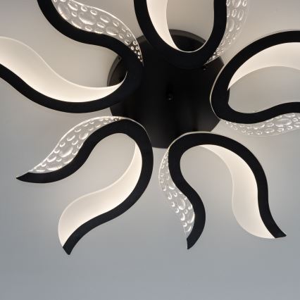 Brilagi - Dimbar LED ytmonterad ljuskrona TWIST LED/65W/230V 3000-6500K svart + fjärrkontroll