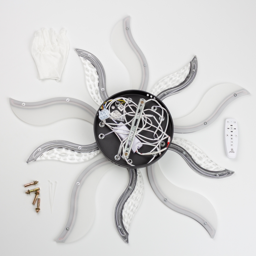 Brilagi - Dimbar LED ytmonterad ljuskrona TWIST LED/65W/230V 3000-6500K svart + fjärrkontroll