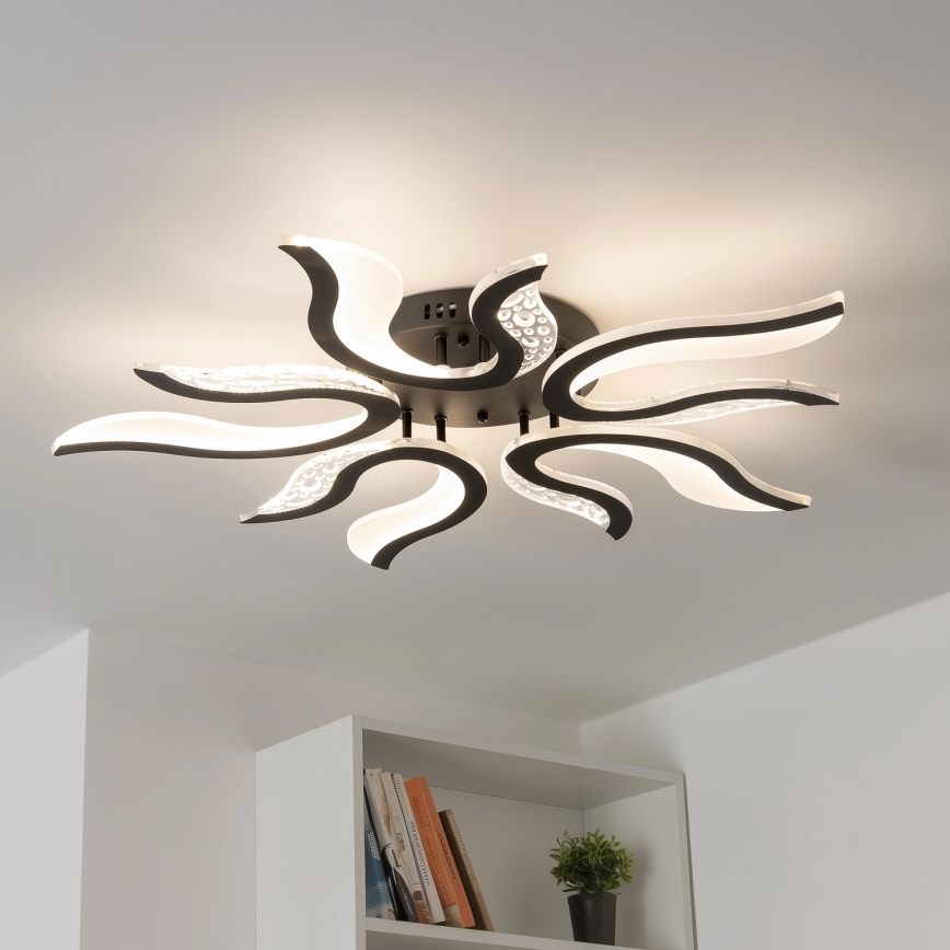 Brilagi - Dimbar LED ytmonterad ljuskrona TWIST LED/65W/230V 3000-6500K svart + fjärrkontroll