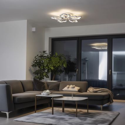 Brilagi - Dimbar LED ytmonterad ljuskrona TWIST LED/80W/230V 3000-6500K vit + fjärrkontroll