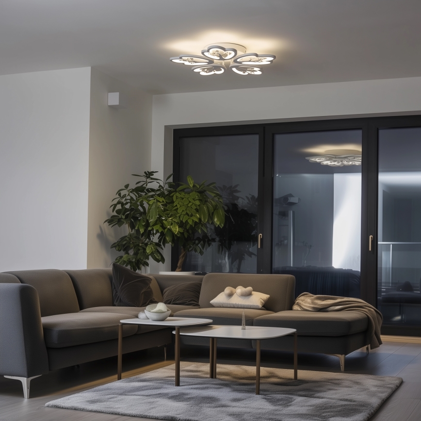 Brilagi - Dimbar LED ytmonterad ljuskrona TWIST LED/80W/230V 3000-6500K vit + fjärrkontroll