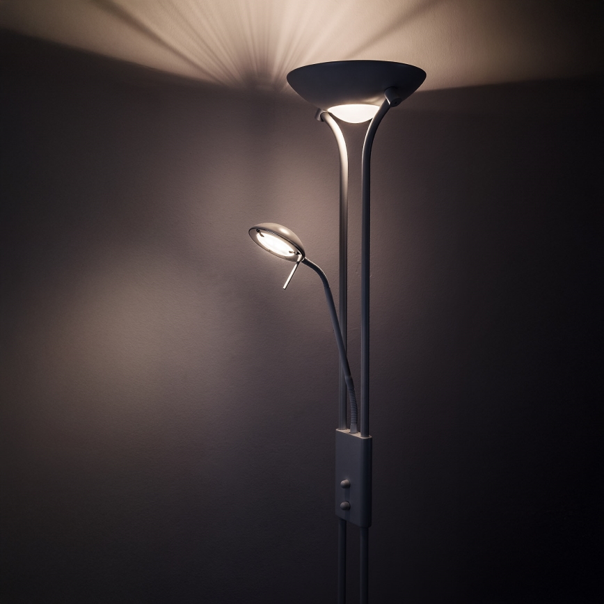 Brilagi - Dimbara golvlampa SCARLETT 1xR7s/230W/230V + 1xG9/40W vit