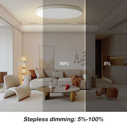 Brilagi - LED-dimmbar taklampa POOL SMART LED/128W/230V 3000-6000K Ø 100 cm Wi-Fi Tuya vit + fjärrkontroll