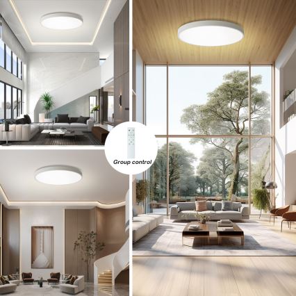 Brilagi - LED-dimmbar taklampa POOL SMART LED/128W/230V 3000-6000K Ø 100 cm Wi-Fi Tuya vit + fjärrkontroll