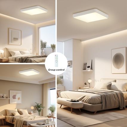 Brilagi - LED dimbar taklampa POOL SQUARE LED/36W/230V 3000-6000K 40x40 cm vit + fjärrkontroll