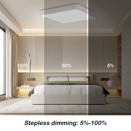 Brilagi - LED dimbar taklampa POOL SQUARE LED/36W/230V 3000-6000K 40x40 cm vit + fjärrkontroll