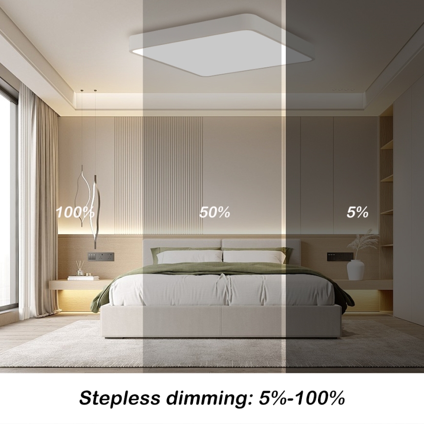 Brilagi - LED dimbar taklampa POOL SQUARE LED/36W/230V 3000-6000K 40x40 cm vit + fjärrkontroll