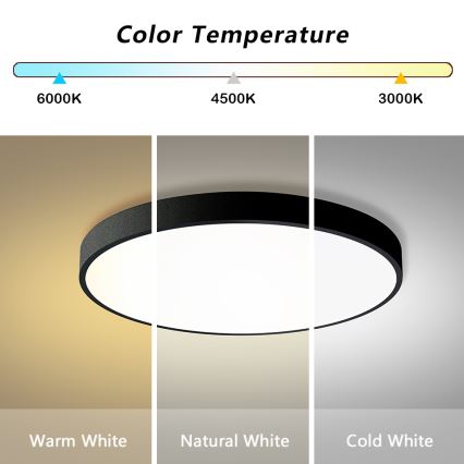 Brilagi - Dimmerbar LED-taklampa POOL SMART LED/100W/230V 3000-6000K Ø 80 cm Wi-Fi Tuya svart + fjärrkontroll