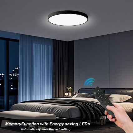 Brilagi - Dimmerbar LED-taklampa POOL SMART LED/100W/230V 3000-6000K Ø 80 cm Wi-Fi Tuya svart + fjärrkontroll