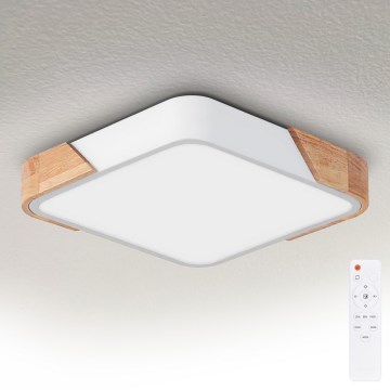 Brilagi - Dimbart LED-takarmatur PILANA LED/48W/230V 3000-6500K ek/vit 42x42 cm + fjärrkontroll