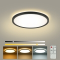 Brilagi - Dimbart LED-takarmatur ULTRA SLIM LED/18W/230V 2700-6500K Ø 30 cm svart + fjärrkontroll